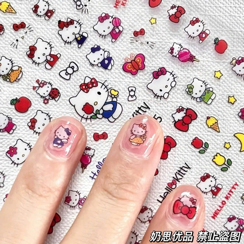 STICKER NỔI 5D HELLO KITTY ĐỎ ( 034 - 1663 )
