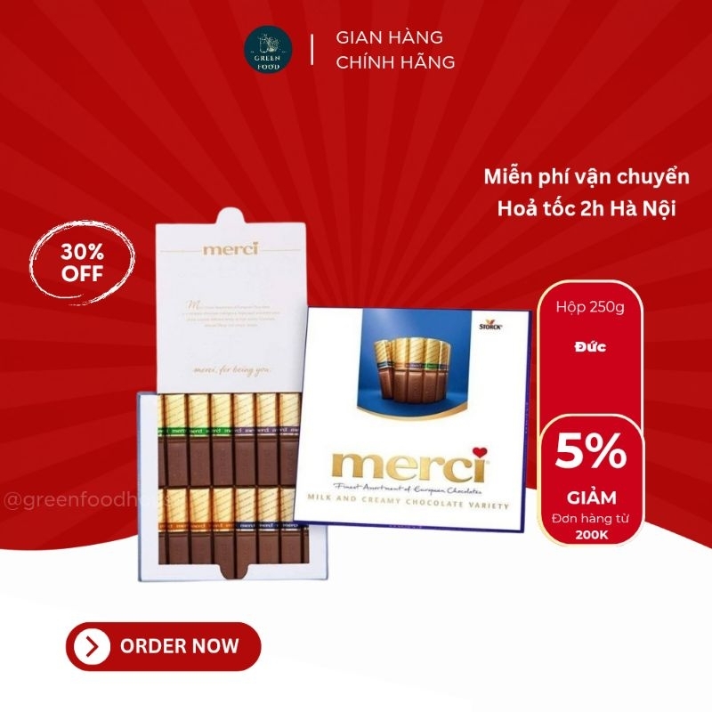Socola Merci Finest Selection chocolate hộp 250g - Kẹo tết Merci Đức 250g