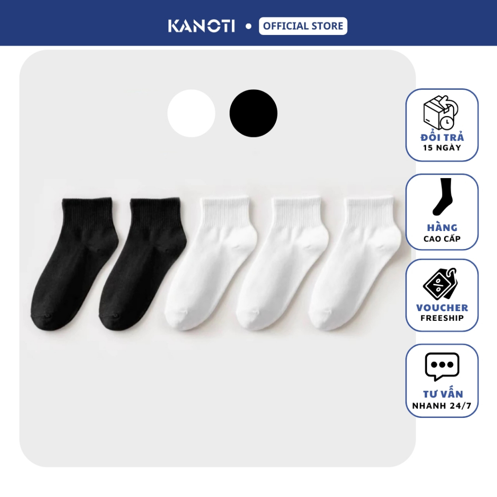 Tất Vớ Nam Cao Cấp Cổ Thấp Cotton KANOTI, Vớ Nam Mềm Mại Êm Ái Phong Cách Hàn Quốc T012.
