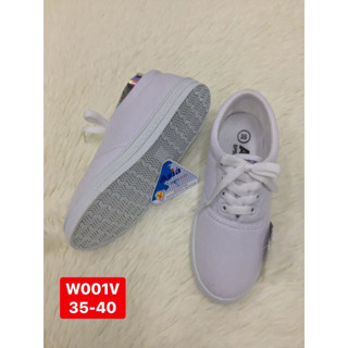 Đôi giày Asia Bata vải màu trắng cột dây Trẻ Em mã W001V dùng cho học sinh thể dục thể thao , Múa hội thao