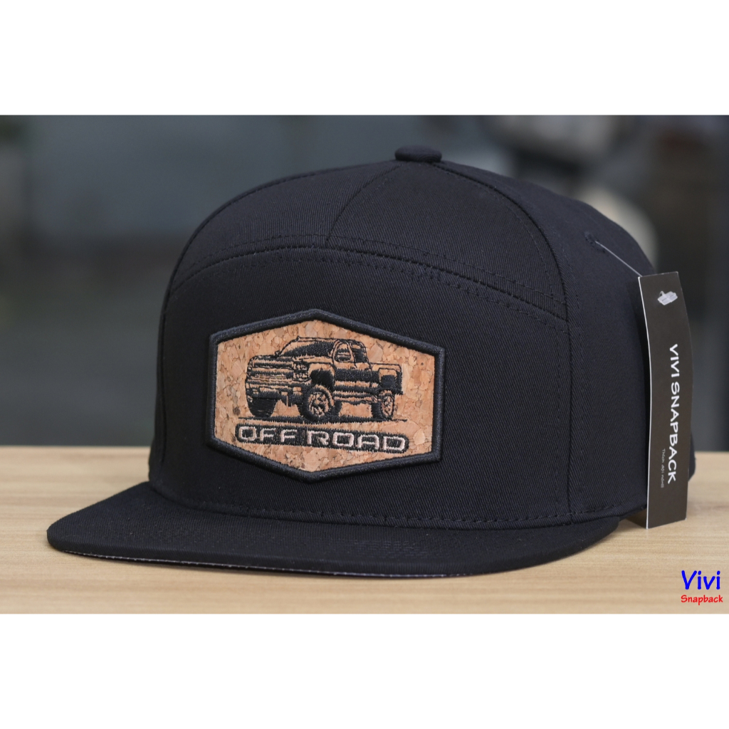 Mũ snapback màu đen logo xe địa hình,snapback logo da,mũ thể thao off-road 4x4,nón thời trang logo n