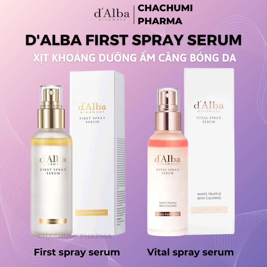 [DATE 08/2027] D'Alba White Truffle Vital Spray Serum - Serum dạng xịt khoáng căng bóng da, sáng da 