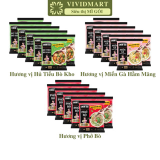 [SET 10 GÓI] - MASAN - Chin-su gói có thịt thật 3 vị: Phở bò, Miến gà hầm măng, Hủ tiếu bò kho, Masan Chinsu gói ăn liền