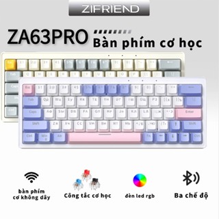 Bàn phím cơ ZIFRIEND ZA63 Bàn phím không dây Bluetooth chơi game văn phòng tùy chỉnh Hotswap RGB
