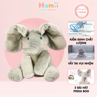  Thú Nhồi Bông Hình Thỏ Voi Chính Hãng UMOO Có Phát Nhạc Chất Liệu Cotton Nhung Mềm Mịn An Toàn Cho Bé 