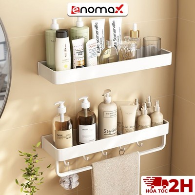 Kệ đựng đồ đa năng Enomax dán tường, để đồ nhà tắm, Nhôm hàng không cao cấp, dày dặn, chống gỉ ( Eno 0115 )