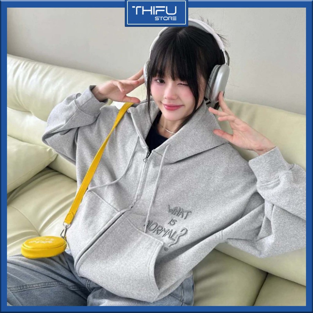 Áo Khoác Nam Nữ Hoodie Zip Nỉ Dày Dặn Mùa Đông Form Boxy Trẻ Trung Năng Động Tối Giản In Chữ NORMAL