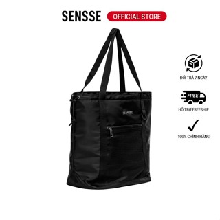 Túi Xách Boat Tote Chất Liệu Vải Dù Chống Nước Có Khoá Kéo Đựng Vừa Lap Top Unisex Màu Đen Unisex