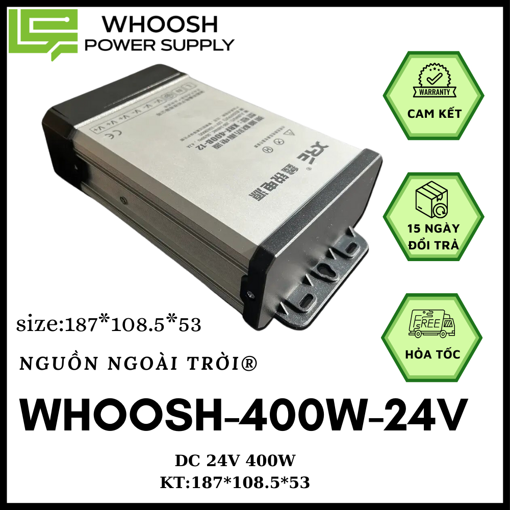 Adapter 24V, Nguồn 24V – Nguồn 400W 24V Ngoài Trời 16.7A Dùng Cho Bể Cá, Nguồn DC 24V Cho Đèn Ngoài 