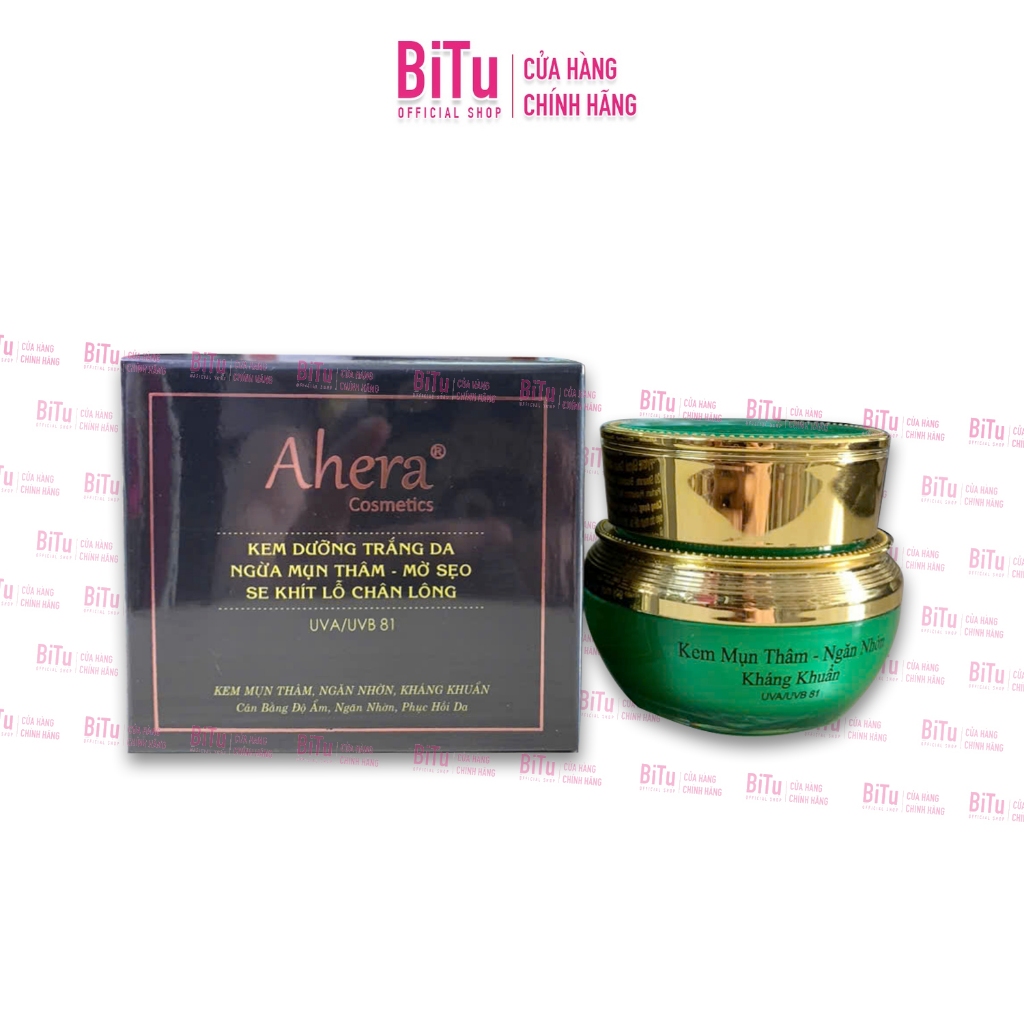 AHERA-Kem Dưỡng Trắng Da-Ngừa Mụn Thâm-Mờ Sẹo-Se Khít Lỗ Chân Lông 25g - KL kem 16g