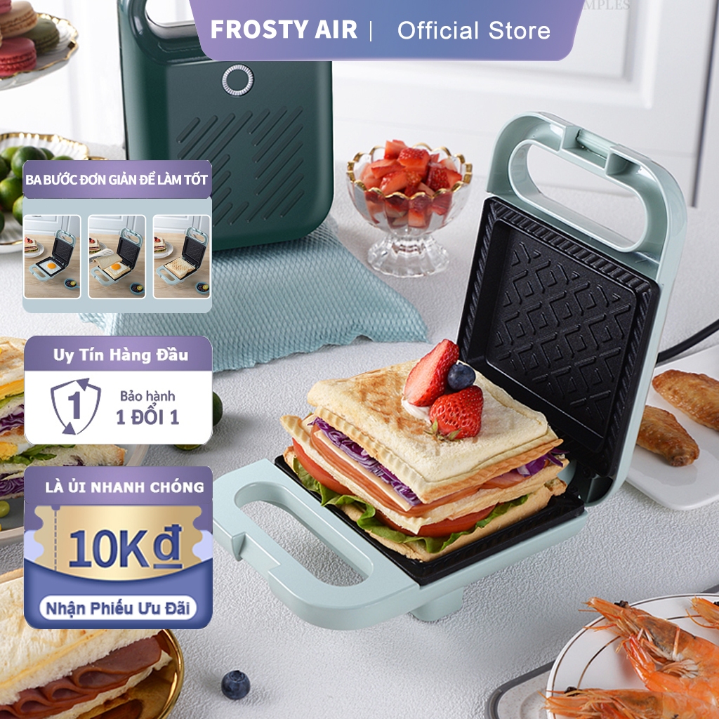 Máy nướng bánh sandwich Máy ăn sáng đa năngMáy bánh mì nướng nhẹ Làm nóng hai mặt Máy nướng nhỏ