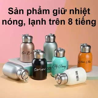 ( Khắc Tên Theo Yêu Cầu ) Bình giữ nhiệt inox 304 dung tích 300ml kèm quai xách tiện lợi.