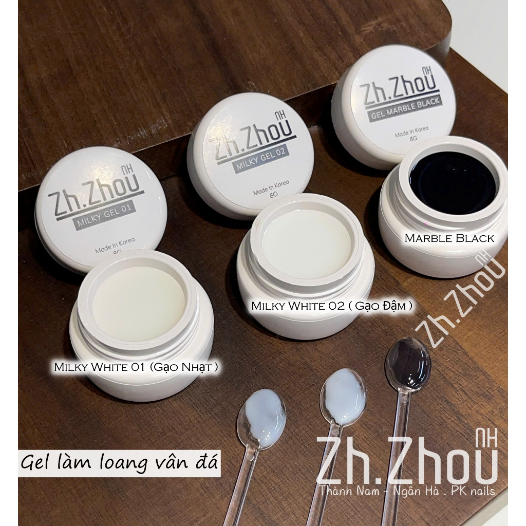 gel milky white chuyên tán vân đá, Gel gạo làm loang vân đá, gel mixing, phụ kiện nail chính hãng