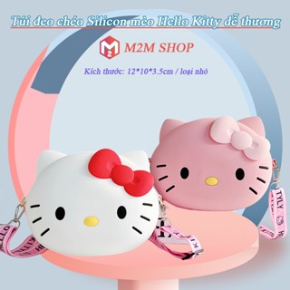  Túi đeo chéo silicon hình Hello Kitty dễ thương xinh xắn cho bé gái túi đeo vai mèo kity  12*10*3.5cm  