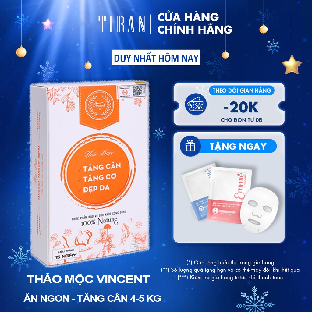 Viên Thảo Mộc Tăng Cân Vincent chính hãng viên uống thảo mộc tăng cân cho người gầy lâu năm
