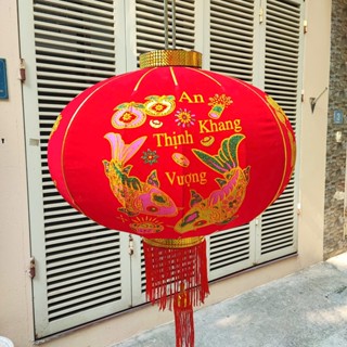 Đèn Lồng Đỏ Vải Nhung Truyền Thống Trang Trí Lễ Tết Ngày Hội