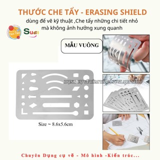 [ Sugi Art Shop ] Thước Che Tẩy - Erasing Shield - Thước Chắn tẩy