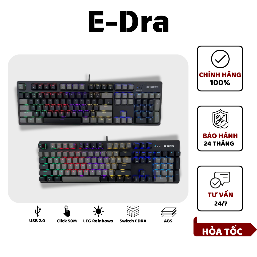 Bàn phím chơi game cơ E-DRA EK3104L/ EK3104K, có LEG Raibows Switch E-Dra - Bảo Hành 24 tháng | BigBuy360 - bigbuy360.vn