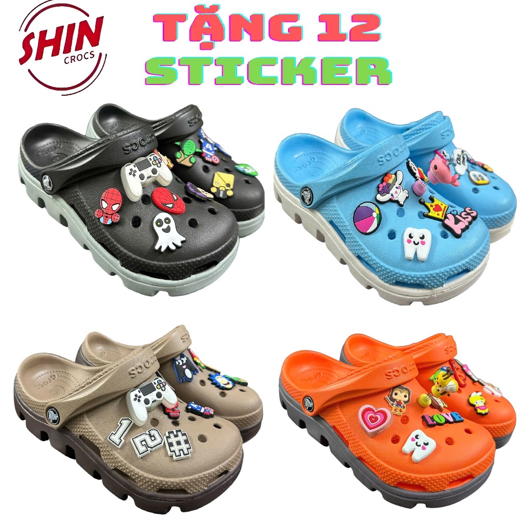 Dép Cross Khủng Long Sục Duet 2 Màu Thời Trang, Sục Bít Đầu Dép Duet Cá Tính Phong Cách [ DUET ]