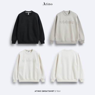  Áo Nỉ Thun Dài Tay Nam Trơn ATINO Chất Thun Nỉ Cotton Ấm Áp Trẻ Trung Form Loose L.4.7864 