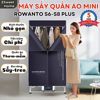 Máy Sấy Quần Áo Mini Rowanto S8 Plus Tủ Sấy Gấp Gọn Tiết Kiệm Điện Sấy Nhanh Tiện Dụng 