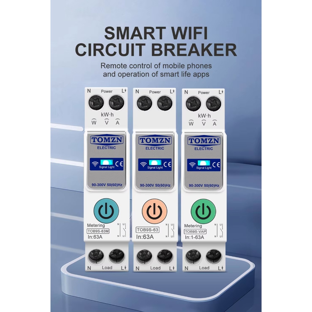 CB (Circuit Breaker), đồng hồ điện, Khởi động từ, Wifi, Zigbee, Tuya Smart Life, Home Assistant-