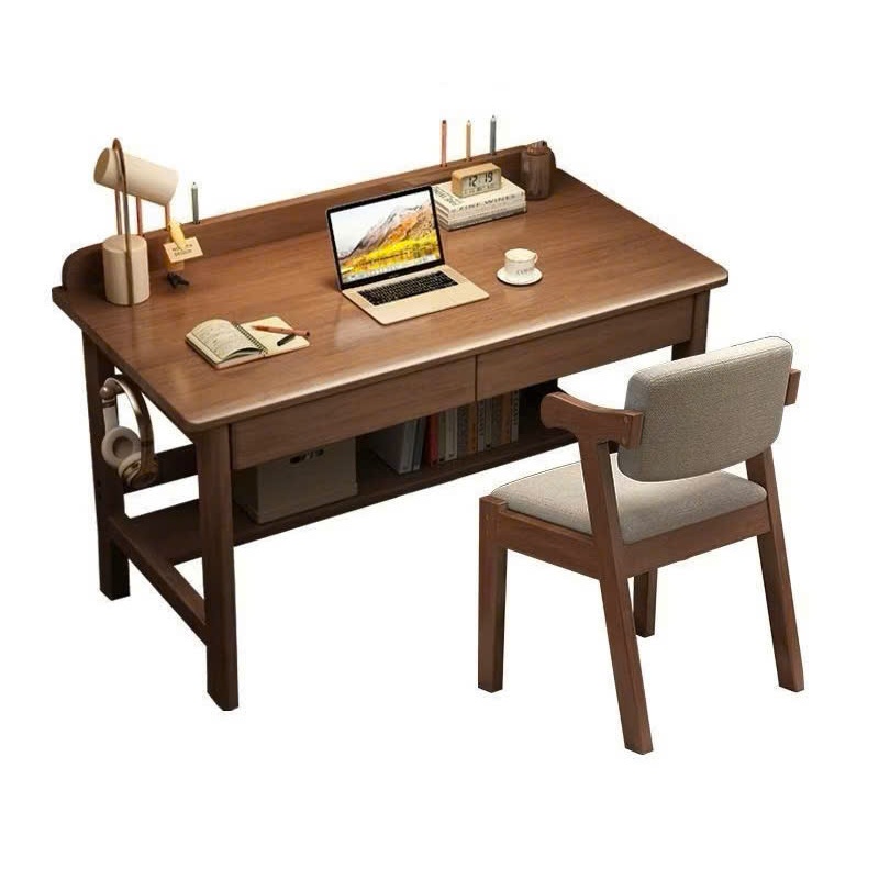 Bàn làm việc chất liệu gỗ nguyên khối có ngăn kéo lưu trữ phong cách bắc âu, Bàn học sinh lắp ghép cao cấp | BigBuy360 - bigbuy360.vn