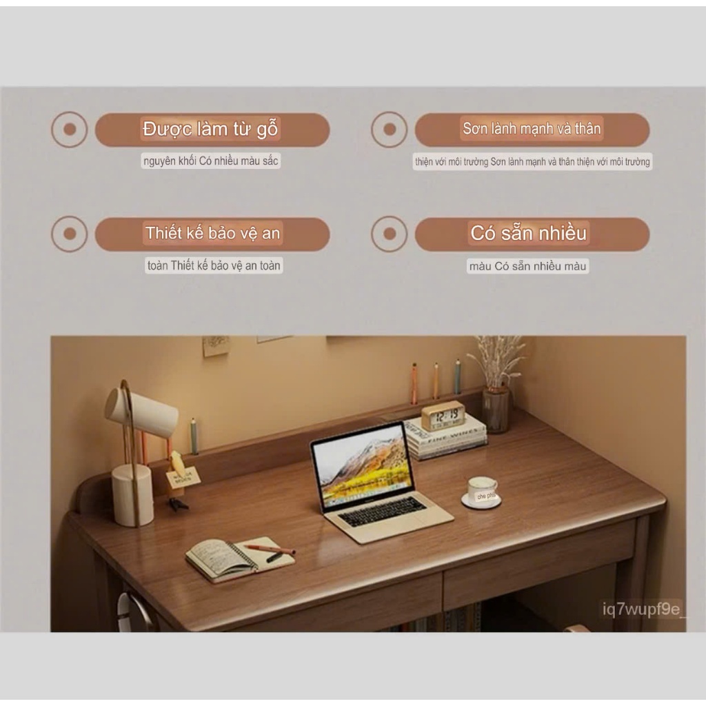 Bàn làm việc chất liệu gỗ nguyên khối có ngăn kéo lưu trữ phong cách bắc âu, Bàn học sinh lắp ghép cao cấp | BigBuy360 - bigbuy360.vn