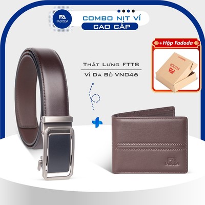 Combo ví da bò FADODA VN046 và thắt lưng da bò FADODA FMT8