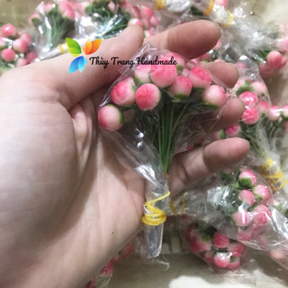 Nụ hoa mai, hoa đào đất sét làm hoa voan, hoa giấy