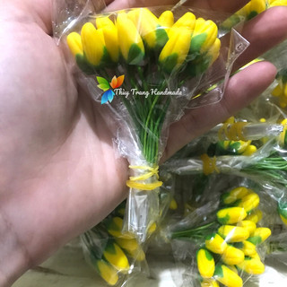 Nụ hoa mai, hoa đào đất sét làm hoa voan, hoa giấy