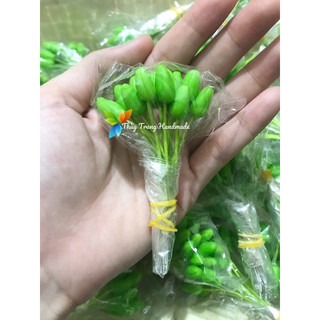 Nụ hoa mai, hoa đào đất sét làm hoa voan, hoa giấy