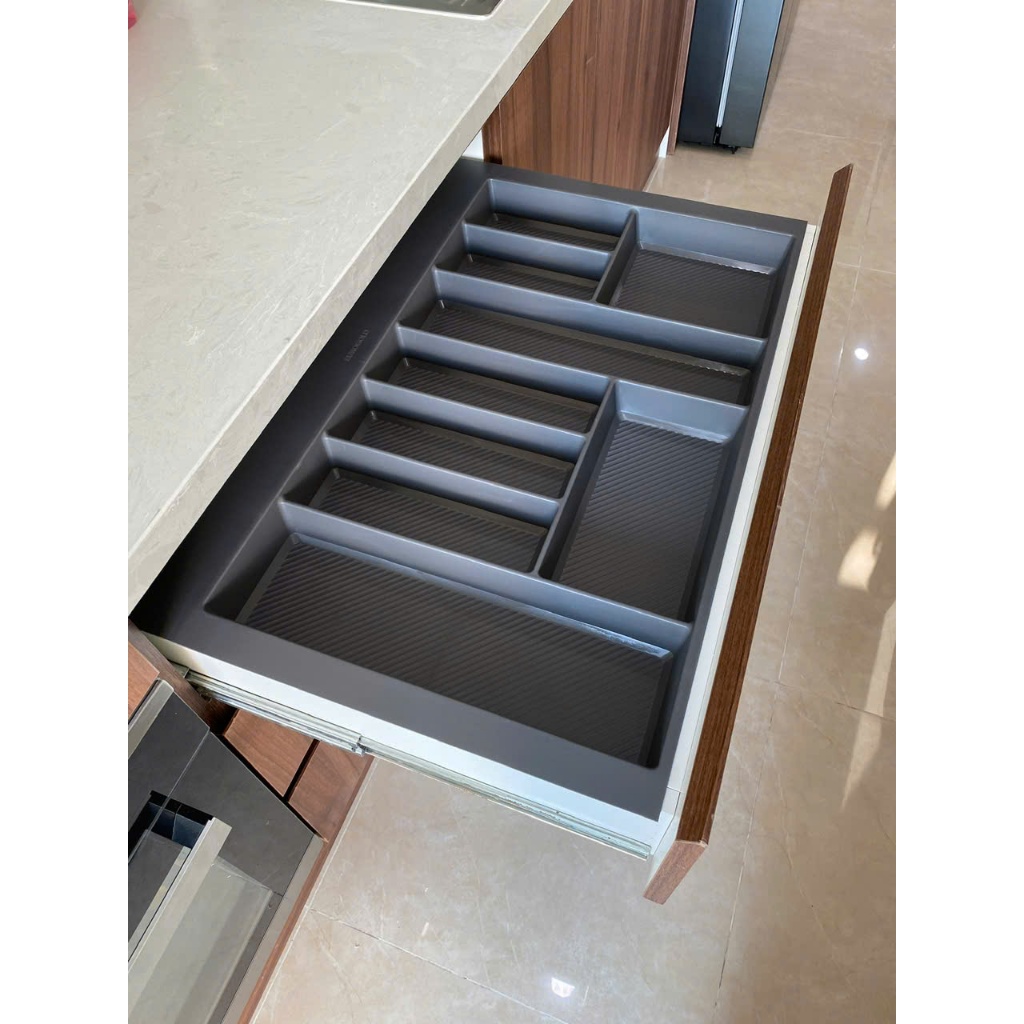 Khay Chia Thìa Dĩa Chất Liệu Nhựa ABS Cao Cấp Vân CARBON lắp ngăn kéo tủ bếp nhập khẩu EUROGOLD