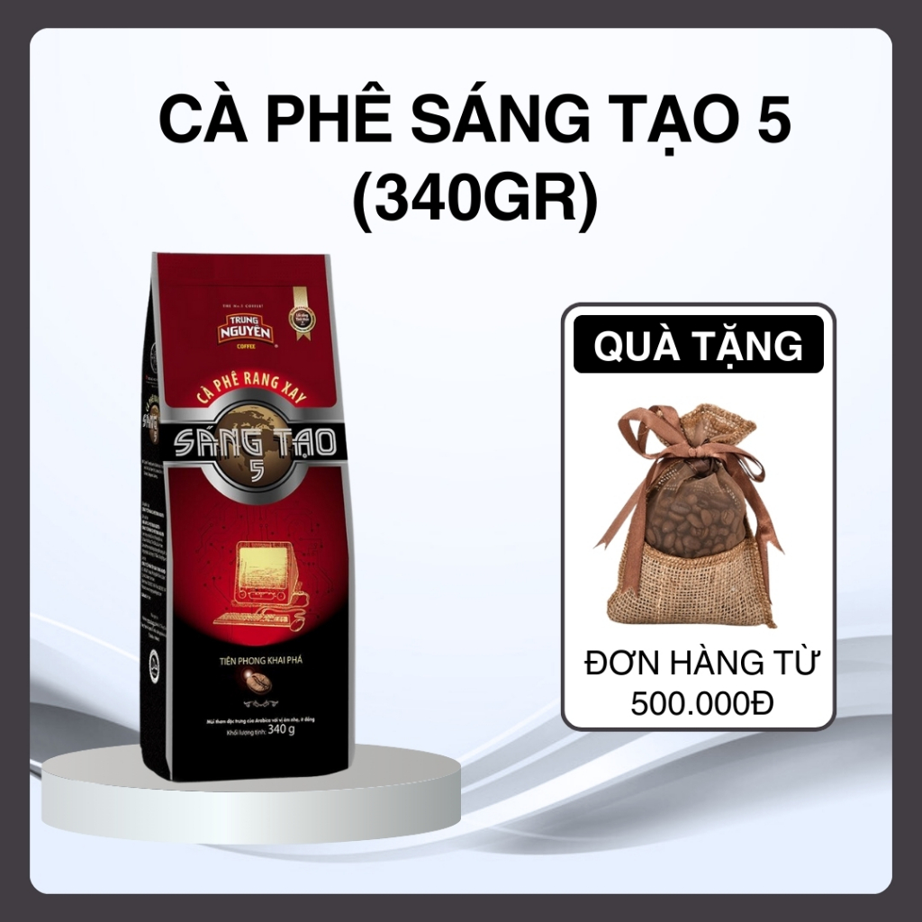 Cà Phê Rang Xay Sáng Tạo 5 Trung Nguyên- Từ Những Hạt Cà Phê Culi Arabica.