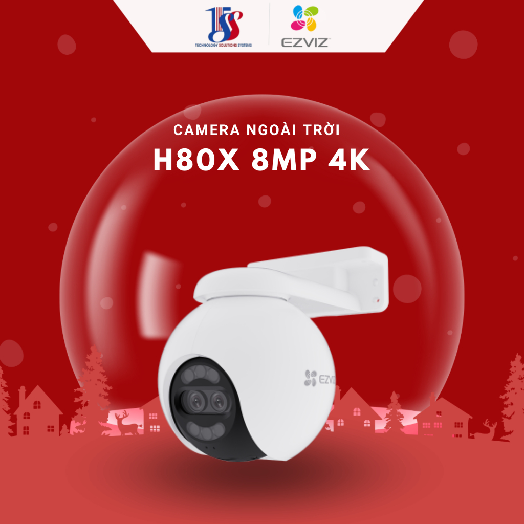 Camera EZVIZ H80X 2 ống kính Dual 4K (8MP+2MP).ngoài trời, AI, quay quét, siêu nhạy sáng