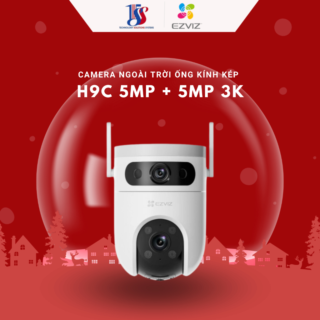 Camera EZVIZ ống kính kép H9c Dual(5MP+5MP),quay quét,màu đêm,đàm thoại - Hàng chính hãng BH 24T
