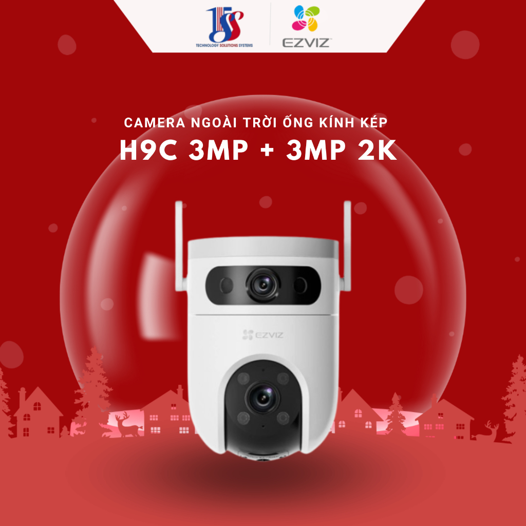 Camera EZVIZ ống kính kép H9c Dual(3MP+3MP),quay quét,màu đêm,đàm thoại - Hàng chính hãng BH 24T