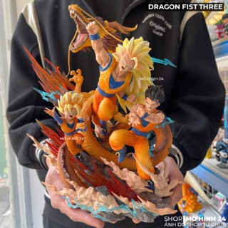 Mô hình Nhân vật Dragon Fist Three Hero Belief studio 3 cha con goku gohan goten đấm rồng cuồng phong dragon Ball 28cm