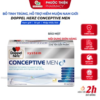 Bổ tinh trùng, tăng cường sinh lý nam Conceptive Men Doppelherz L Carnitine hộp 30 gói