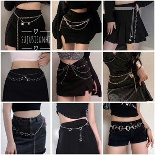 tổng hợp thắt lưng dây xích đeo trang trí eo váy, belly chain đủ mẫu nhiều lớp đính đá kim loại