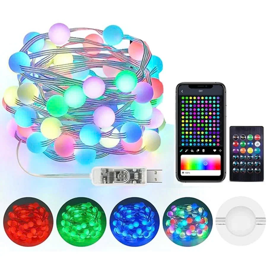 Dây Đèn Led đuổi ARGB 10M,20M Cổng USB 16 Triệu Màu Nháy Theo Nhạc, Chống Nước, Điều Khiển Remote