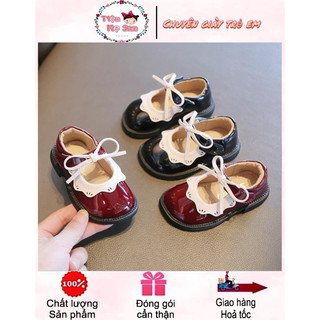 [TĂNG SIZE] Giày tiểu thư da bóng phối NƠ xinh xắn cho bé gái hot trend