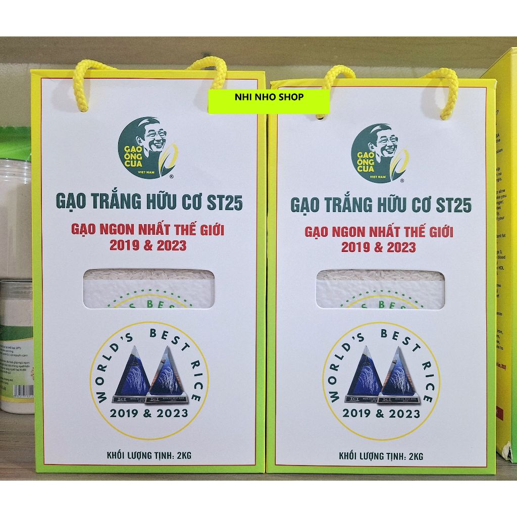 GẠO ÔNG CUA HỮU CƠ ST25 (HỘP RÚT CHÂN KHÔNG 2KG)