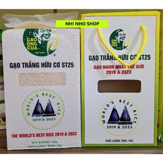 GẠO ÔNG CUA HỮU CƠ ST25 (HỘP RÚT CHÂN KHÔNG 2KG)