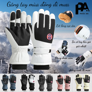  Găng tay mùa đông - Găng tay đi xe máy trượt tuyết - găng tay lót lông đi mưa kín gió siêu ấm 