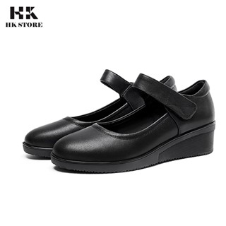 Giày xuồng nữ 3cm chính hãng HK.STORE kiểu dáng đơn giản, dễ phối đồ, da bò thật 100% siêu dễ đi.