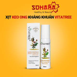 Xịt keo ong giúp hỗ trợ làm kháng khuẩn, giảm viêm, giảm đau họng Vitatree Úc hộp 30ml