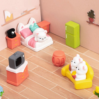  Mô hình vật dụng nội thất gia đình gấu trắng trang trí nhà búp bê tiểu cảnh DIY 