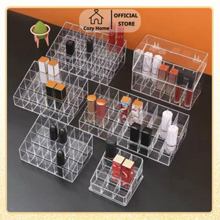 Khay Hộp Đựng Son Makeup Nhiều Ô Trong Suốt Arcrylic Decor Bàn Trang Điểm COZY