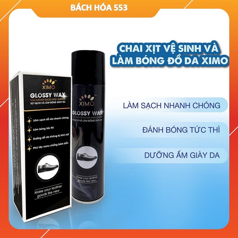 Chai Xịt Làm Sạch Và Bóng Giày Da, Đồ Da Dưỡng Ẩm Chống Mốc XIMO 300ML
